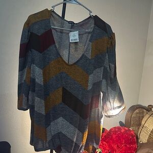 Chevron Patterned Women's Blouse